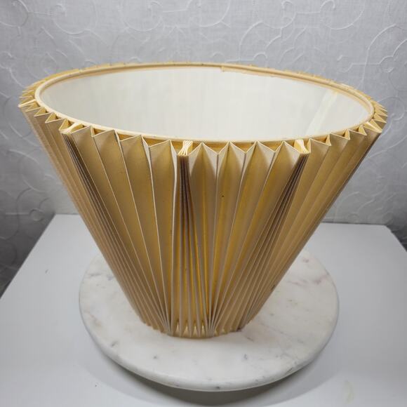 Vintage Stiffel Inverted Pinch Pleat Lamp Shade 11" Cream Fabric Accordion Retro - Picture 3 of 16